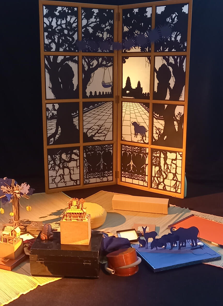 Décor paravent et papier découpé d'Ulysse Jobard pour Voyage en Asie du Sud-Est